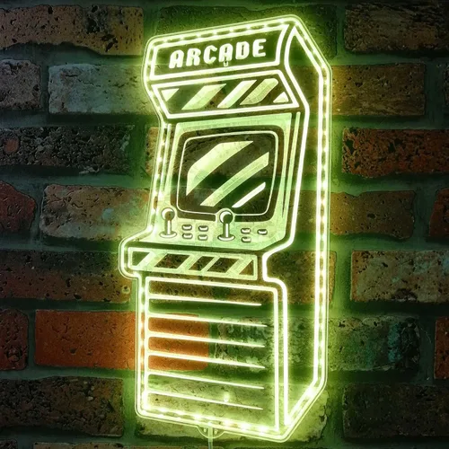 Vista 30 de ADVPRO Arcade Retro Game Classics Video Room RGB Dynamic Glam LED Sign - Forma de corte a borde - Decoración 3D inteligente - Señalización