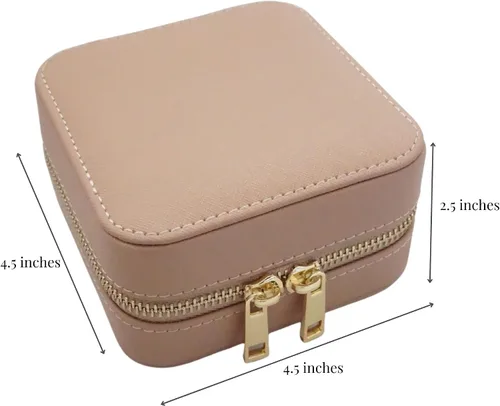 Vista 3 de YSM Designs Caja organizadora de joyas de viaje, joyero de viaje, pequeño joyero para mujer, estuche de viaje de joyería, caja organizadora