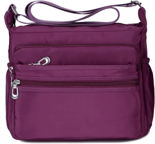Vista 8 de Bandolera para mujer, impermeable, bolsa de hombro, bolsa de mensajero, casual, bolso de nylon, bolso de mano