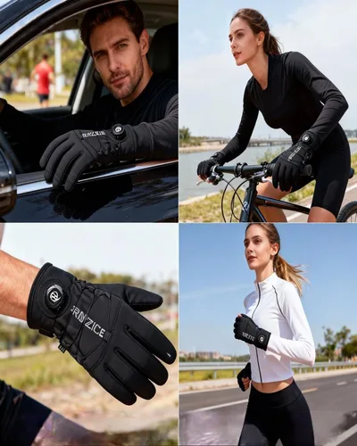 Vista 6 de Guantes de invierno para hombre, impermeables y resistentes al viento, guantes de ciclismo de 10 F para mujer, guantes cálidos para pantalla táctil