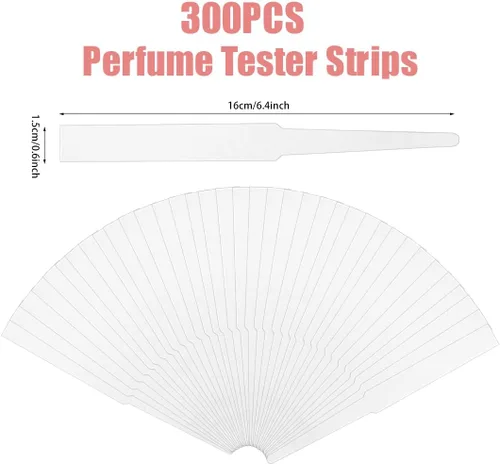 Vista 2 de 300 tiras de prueba de perfume desechables de color blanco para pruebas de fragancias de perfume