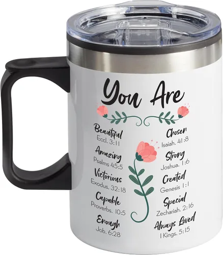 Vista 2 de Taza con versículo bíblico y caja de regalo, regalos cristianos para mujeres de fe, regalos inspiradores para mujeres, regalos religiosos