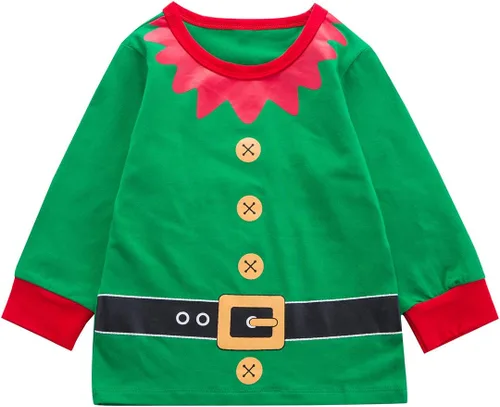 Vista 2 de LENSOUS Conjunto de ropa y pantalones de Navidad para bebés y niñas