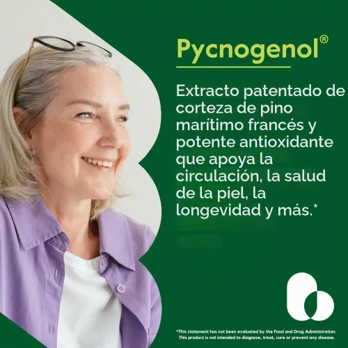 Vista 2 de BESTVITE Pycnogenol 50mg (60 cápsulas) - Extracto de corteza de pino