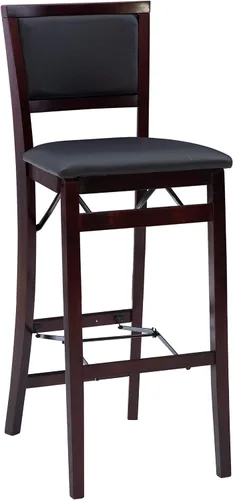 Vista 23 de Linon Keira Sillas plegables de madera rústica natural con asiento y respaldo acolchados en beige – Conjunto de 2