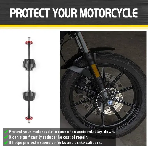 Vista 3 de Eje de rueda delantera y trasera para motocicleta compatible con D-ucati Scrambler 400 Sixty 2 800 Classic Full Throttle 1100 Special Sport Falling