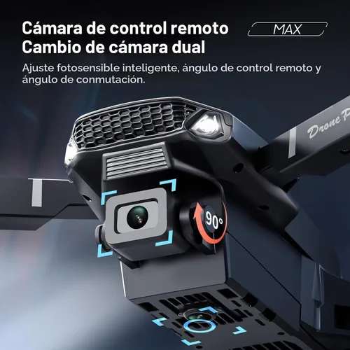 Vista 2 de Dron elicci E88 con controlador de pantalla con tarjeta SD, mini dron plegable para principiantes, 2 baterías, vuelos con volteretas de 360°