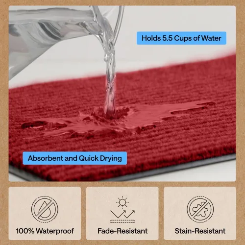Vista 185 de Gorilla Grip - Tapete afelpado original de goma con perfil bajo, resistente, duradero, impermeable y fácil de limpiar para interior y exterior Marrón