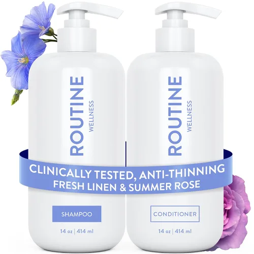 Vista 22 de Routine Wellness Set de champú y acondicionador antiadelgazamiento para el cabello adelgazante, bloqueador de biotina DHT para mujeres y hombres
