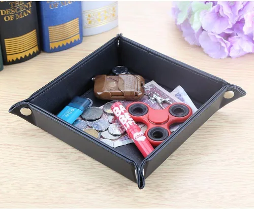 Vista 3 de KINGFOM Bandeja de piel sintética para joyas, llaves, monedas, relojes y caramelos