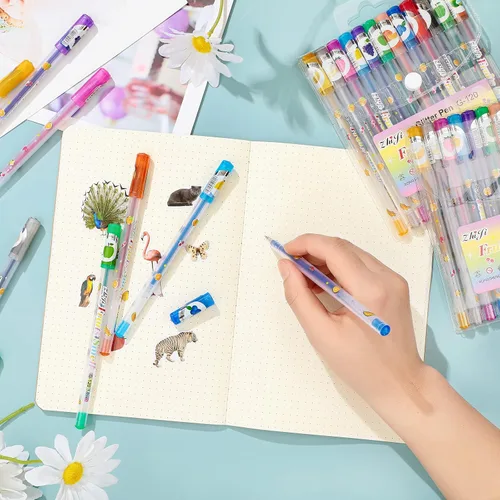 Vista 4 de Yexiya 72 bolígrafos de gel perfumados con purpurina multicolor, divertidos y lindos bolígrafos perfumados de frutas para artes, manualidades