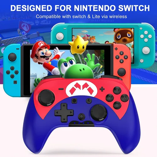 Vista 6 de Controlador de interruptor inalámbrico para Nintendo SwitchSwitch LiteSwitch OLED con función Turbo de 3 niveles vibración ajustable de 4 niveles