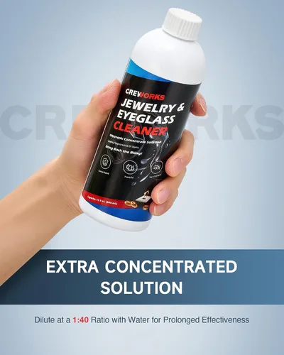 Vista 5 de CREWORKS Máquina profesional del limpiador ultrasónico 3L y solución del limpiador de la joyería de 17 fl oz dilución 1:40