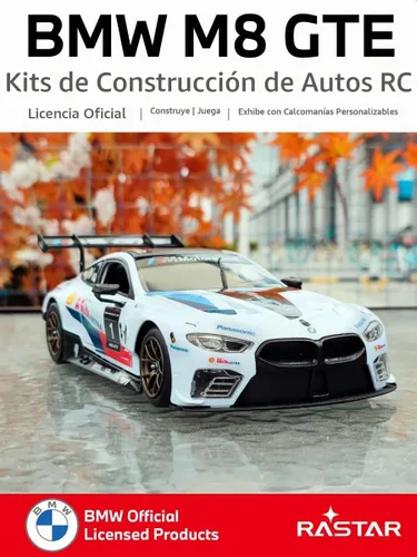 Vista 2 de RASTAR Construye tu propio kit de coche RC BMW M8 GTE con calcomanías
