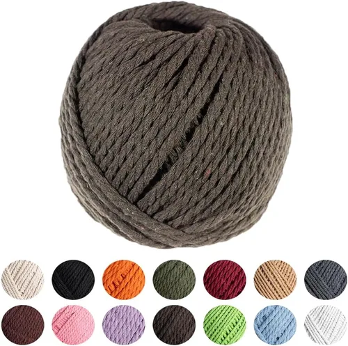 Vista 13 de Craft County Cuerda de algodón de macramé natural – Tejido, bricolaje y tapices de pared – Aguacate 0.118 in (164.0 ft)