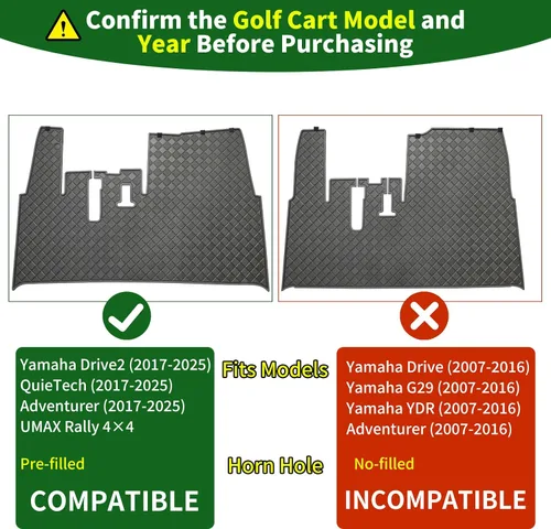Vista 3 de Tapete para carrito de golf Cartalia de 8 mm de espesor, cobertura completa, compatible con Yamaha Drive2 (2017-2025), QuieTech [2017-2025], Negro