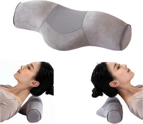 Vista 7 de Almohada cervical, cojín de espuma viscoelástica para el cuello, 15.0x6.3x3.9 in, diseño ergonómico para alineación de columna vertebral