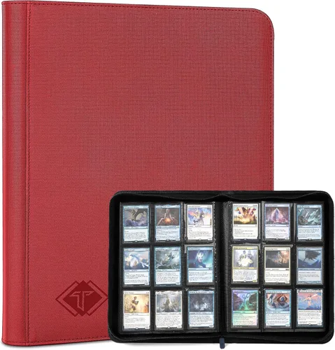 Vista 24 de Carpeta de cartas de 4 bolsillos para 160 fundas, carpeta de cartas álbum para colección de cartas intercambiables para cartas deportivas, cartas