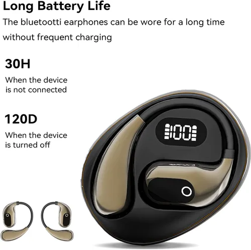 Vista 7 de OWS - Auriculares inalámbricos Bluetooth 5.4, auriculares inalámbricos con ganchos para las orejas y micrófono, IPX5 impermeable, rango 64H