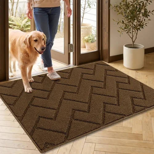 Vista 56 de hicorfe Tapete para puerta delantera para entrada exterior, 20 x 31.5 pulgadas, absorbente, resistente a la suciedad, tapetes de bienvenida
