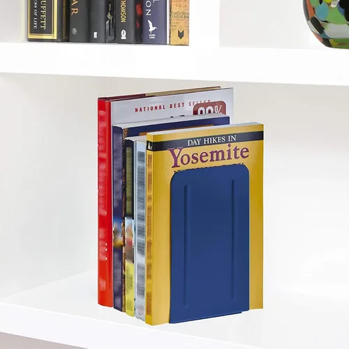 Vista 6 de Acrimet Sujetalibros para estantes, soporte antideslizante para libros, tapón resistente para libros, almacenamiento de extremos de libros de metal