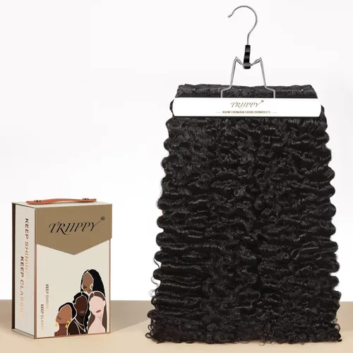 Vista 9 de Cabello humano rizado birmano crudo, 100% pelo crudo camboyano #Birmano rizado color natural