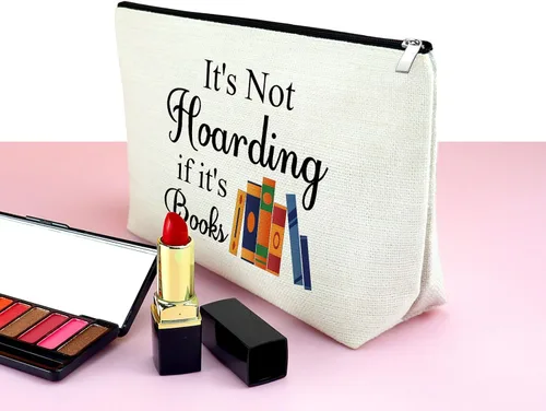 Vista 3 de Mxrymvu Regalos para amantes de los libros, regalos para bibliófilos, bolsa de maquillaje, libro de lectura, club, regalo para mujeres, bolsa