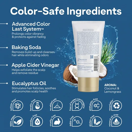 Vista 3 de Colorproof Clear It Up - Champú aclarante de 1.7 onzas líquidas, champú de tamaño de viaje para cabello teñido con aroma a coco y hierba de limón