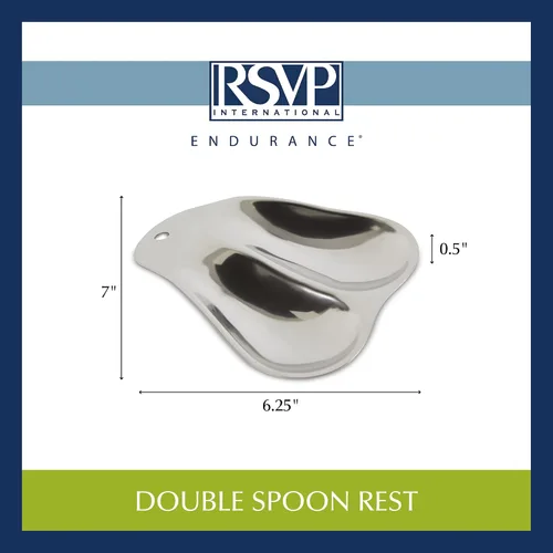 Vista 8 de RSVP Stainless Steel Double Spoon Rest. 7