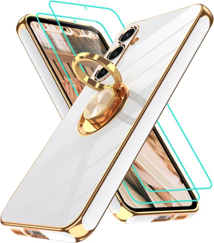 Vista 152 de Funda para Motorola Moto G 5G 2024: Funda Moto G Play 5G 2024 con 2 piezas de protectores de pantalla, soporte de anillo de rotación de 360°