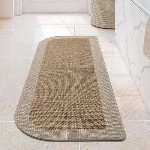Vista 33 de YDKGL Alfombra de baño Half Circle, alfombras de baño finas antideslizantes A- Marrón a