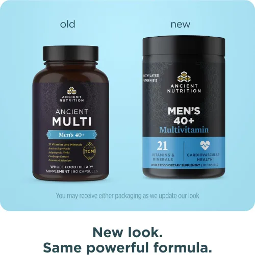 Vista 2 de Ancient Nutrition, Multivitamínico para hombre 40 Plus 3 días, 90