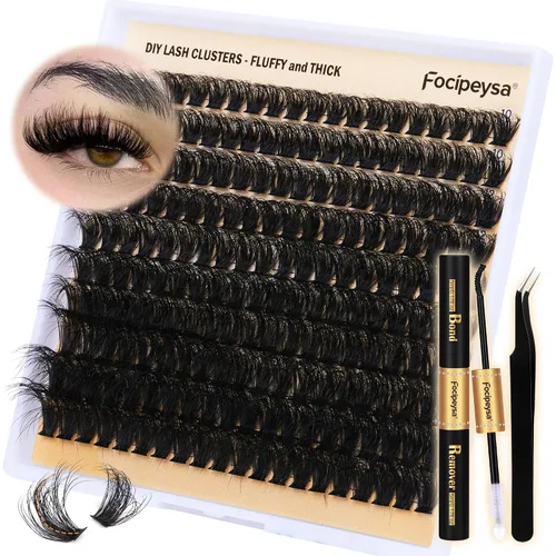 Vista 18 de Racimos de Pestañas de Volumen Completo DIY Extensión de Pestañas 10-18MIX Racimos de Pestañas Curvadas en D 200D Pestañas Individuales Onduladas