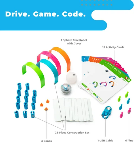 Vista 8 de Kit de actividad Sphero Mini - Robot de codificación habilitado para aplicaciones - Set de construcción de 55 piezas y tarjetas de actividades