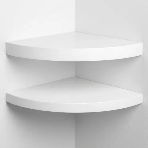 Vista 4 de ZGZD Estante esquinero invisible montado en la pared, forma radial, perfecto para dormitorio, baño, sala de estar, cocina, juego de 2