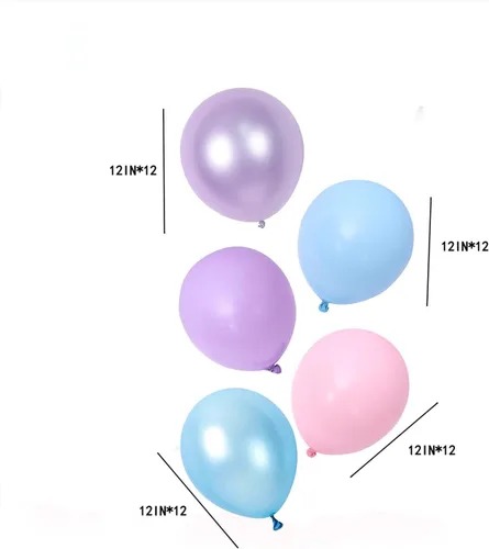 Vista 2 de Juego de 60 globos de látex de color azul, rosa, morado, azul, pastel, de 12 pulgadas, para niños y niñas, baby shower, revelación de género