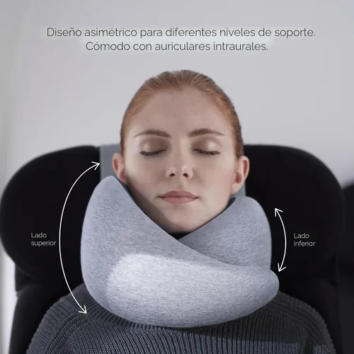 Vista 2 de Ostrichpillow Go Almohada Cervical, Almohadas de Viaje para Aviones, Almohada de Viaje de Espuma Viscoelástica Premium, Diseño Ergonómico 360º