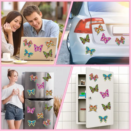 Vista 6 de Eaasty 10 Piezas Imanes de Mariposa para Puerta de Malla Imanes de Doble Cara para Puerta de Malla Adhesivos Magnéticos Flexibles Protector