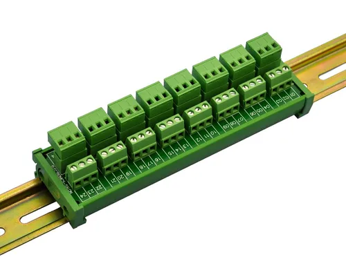 Vista 4 de Electronics-Salon Módulo de distribución de bloque de terminales de tornillo de 8x3 posiciones 10A/300V enchufable para montaje en carril DIN