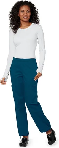 Vista 2 de Cherokee Pantalones médicos para mujer, ropa de trabajo, Core Stretch Mid Rise Pull-On Cargo 4005
