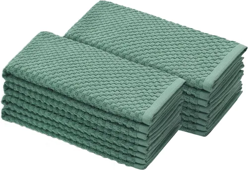 Vista 11 de COTTON CRAFT - Juego increíble de toallas de cocina - Juego de 8 toallas de rizo - 100% algodón Euro Café con textura gofré - Toalla de cocina Beige