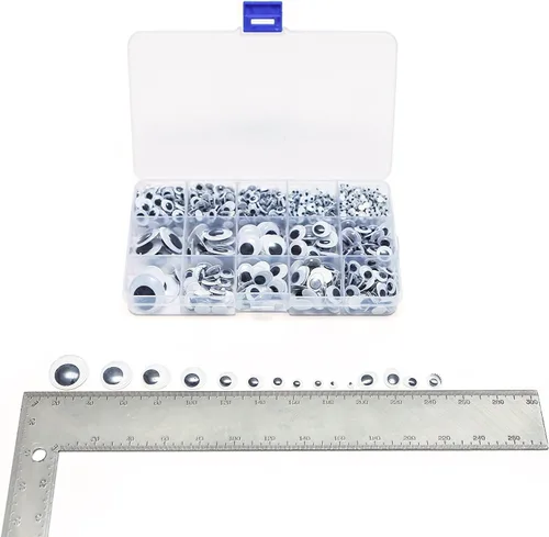 Vista 3 de Calcomanías de ojos móviles autoadhesivas de plástico de 4-25 mm, 1 caja