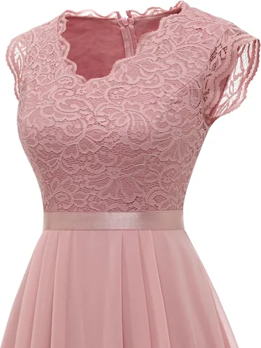 Vista 32 de Dressystar - Vestido de dama de honor, sin mangas, con cuello en V, para fiesta de boda