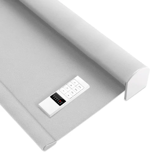 Vista 15 de ZSHINE Persianas enrollables motorizadas opacas para ventana, ancho personalizado, motor recargable, popular tela de sol para ventanas, hogar, Blanco