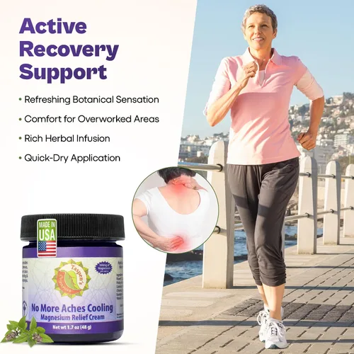Vista 5 de Taspen's Organics Magnesium No More Aches Cooling Cream – Crema tópica de magnesio para alivio muscular, dolores musculares y recuperación después