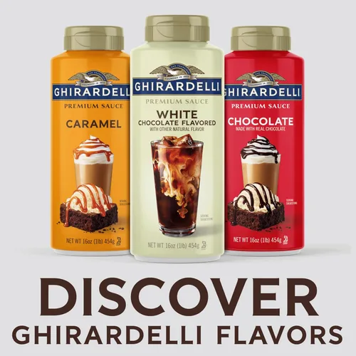 Vista 8 de GHIRARDELLI Salsa con sabor a chocolate blanco premium, botella de 16 onzas, rico jarabe de chocolate blanco para café y postres