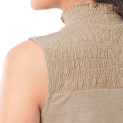 Vista 4 de Lee Camiseta sin mangas fruncida de cuello alto para mujer