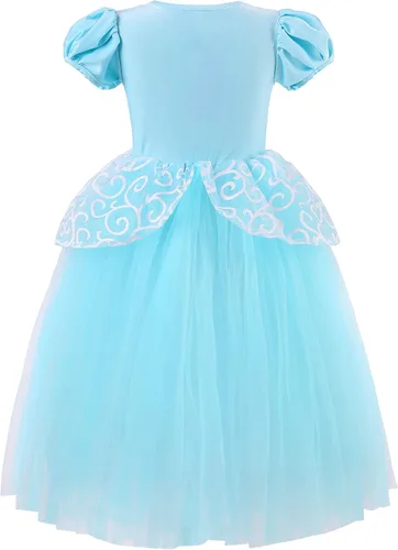 Vista 2 de Disfraz de princesa para niñas, disfraz de fiesta de cumpleaños con accesorios