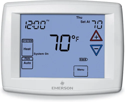 Vista 2 de White Rodgers Emerson 1F95-1277 termostato programable táctil de 7 días, color blanco & Emerson termostatos F145-1328 sensor remoto