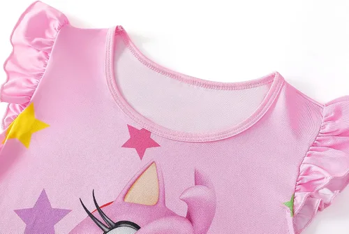 Vista 5 de EZDRESS Vestido de verano para niñas, estampado de erizo de dibujos animados, vestidos casuales para niños pequeños, ropa para el hogar, vestido